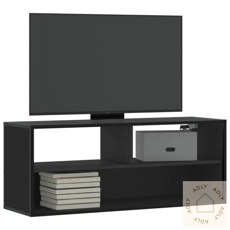 Tv-Benk Svart 100X31X39,5 Cm Konstruert Tre Og Metall
