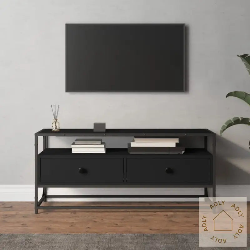 Tv-Benk Svart 100X35X45 Cm Konstruert Tre