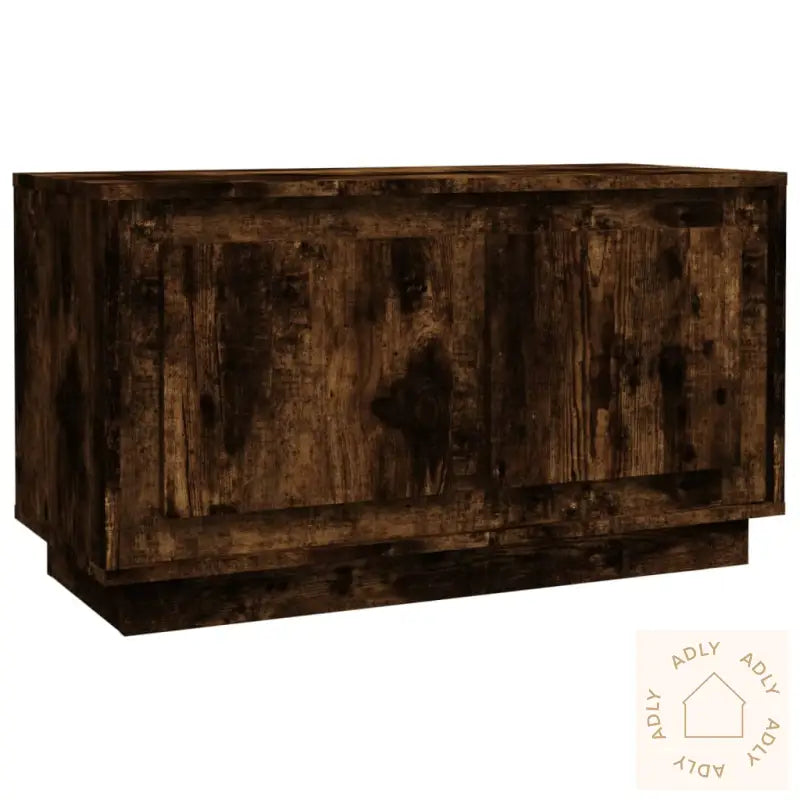 Tv-Benk Røkt Eik 80X35X45 Cm Konstruert Tre