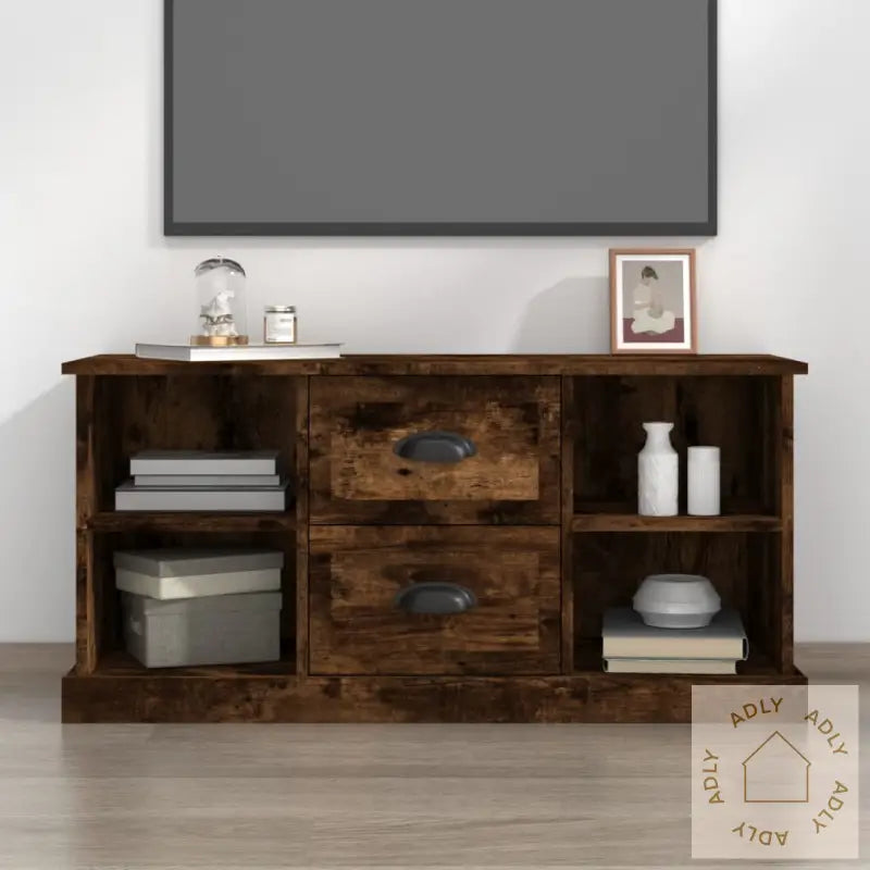 Tv-Benk Røkt Eik 99,5X35,5X48 Cm Konstruert Tre