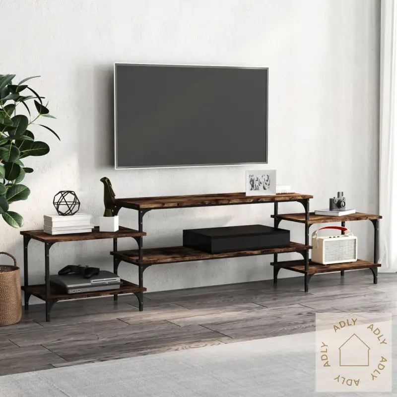 Tv-Benk Røkt Eik 197X35X52 Cm Konstruert Tre