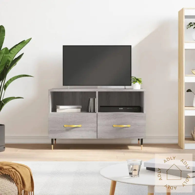 Tv-Benk Grå Sonoma 80X36X50 Cm Konstruert Tre