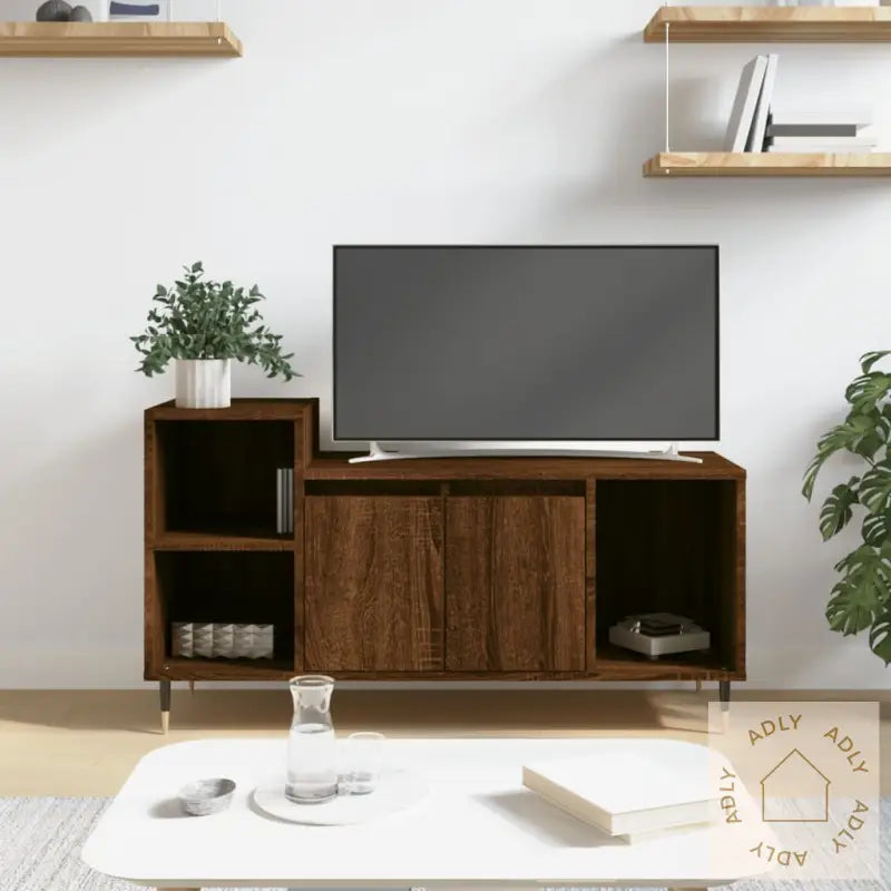 Tv-Benk Sonoma Eik 100X35X55 Cm Konstruert Tre