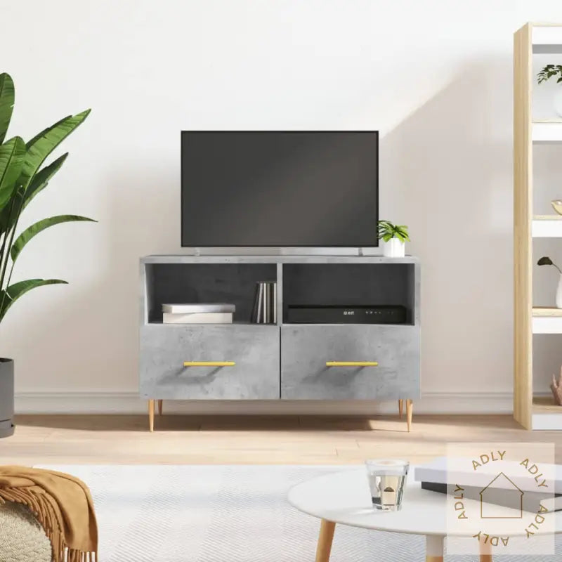 Tv-Benk Betonggrå 80X36X50 Cm Konstruert Tre
