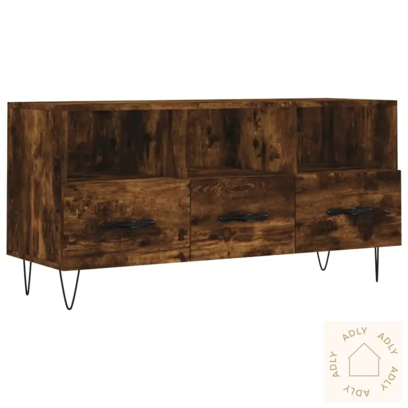 Tv-Benk Røkt Eik 102X36X50 Cm Konstruert Tre