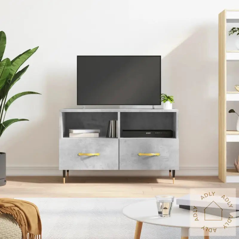 Tv-Benk Betonggrå 80X36X50 Cm Konstruert Tre