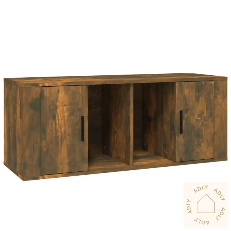 Tv-Benk Røkt Eik 100X35X40 Cm Konstruert Tre
