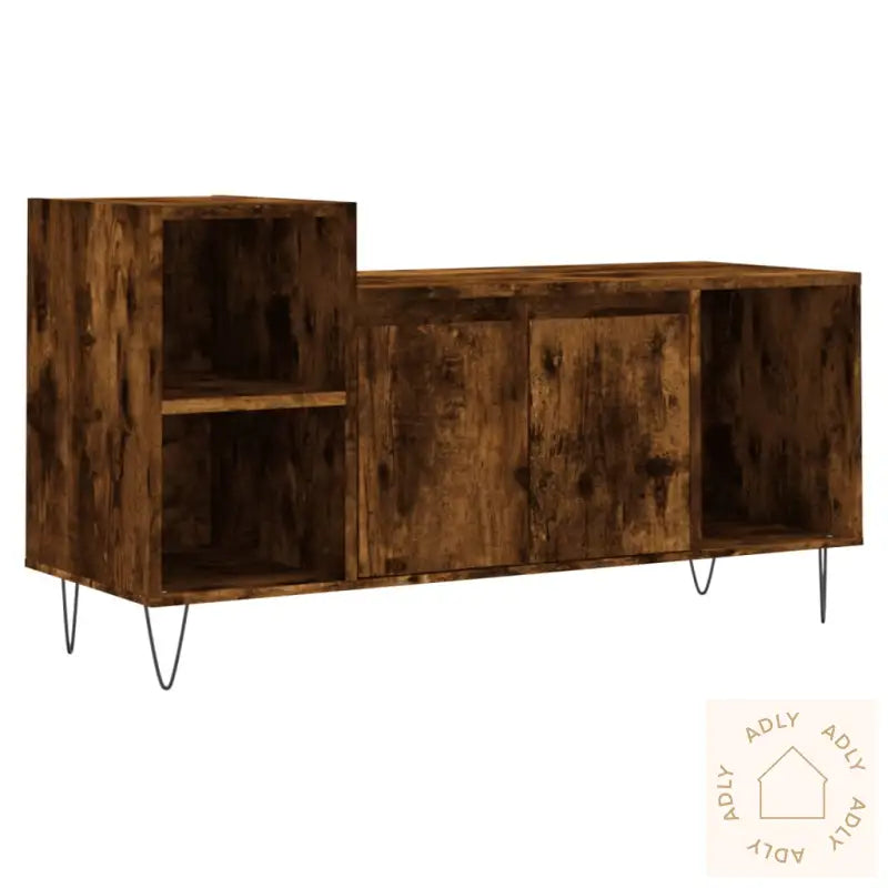 Tv-Benk Røkt Eik 100X35X55 Cm Konstruert Tre