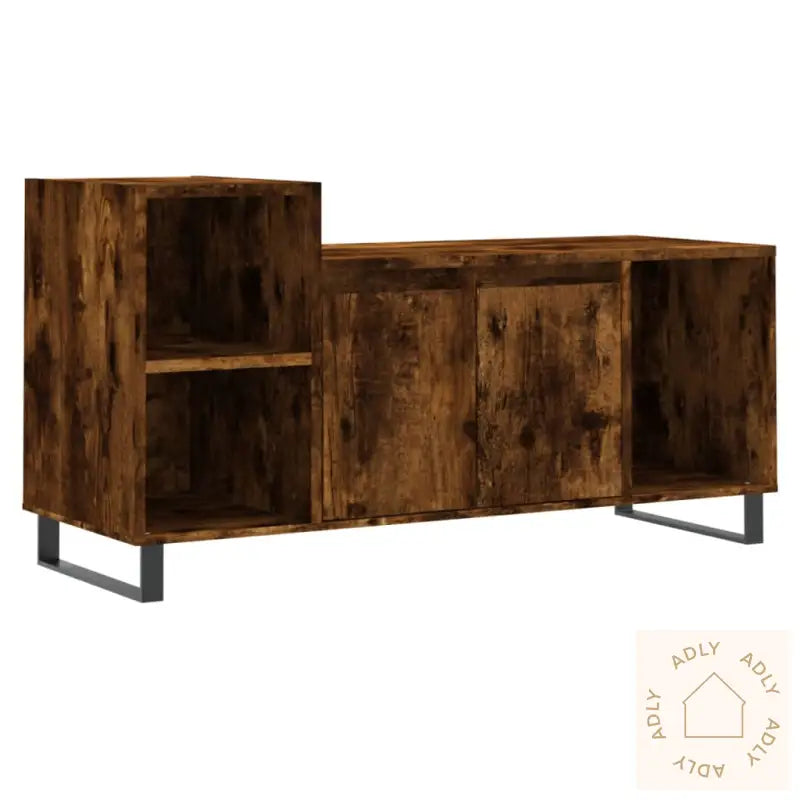 Tv-Benk Røkt Eik 100X35X55 Cm Konstruert Tre