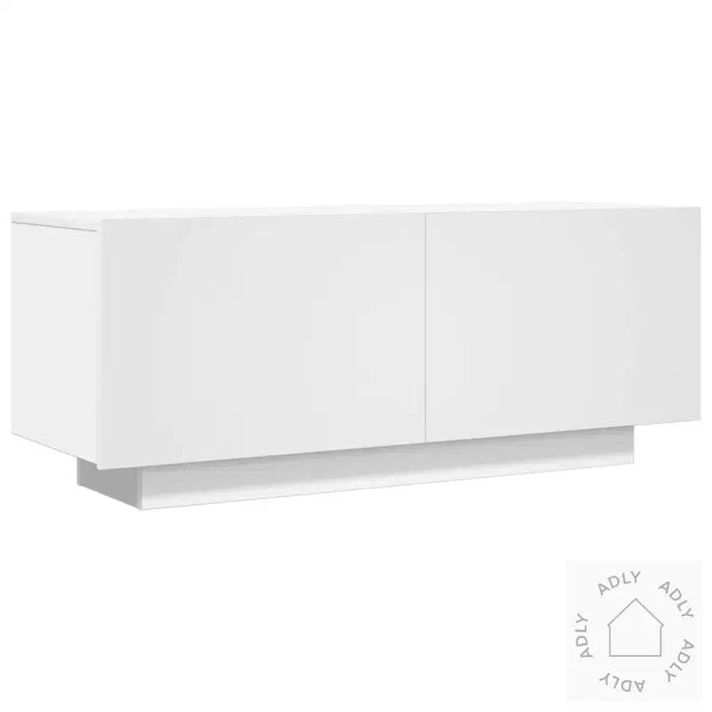 Tv-Benk Hvit 100X35X40 Cm Konstruert Tre