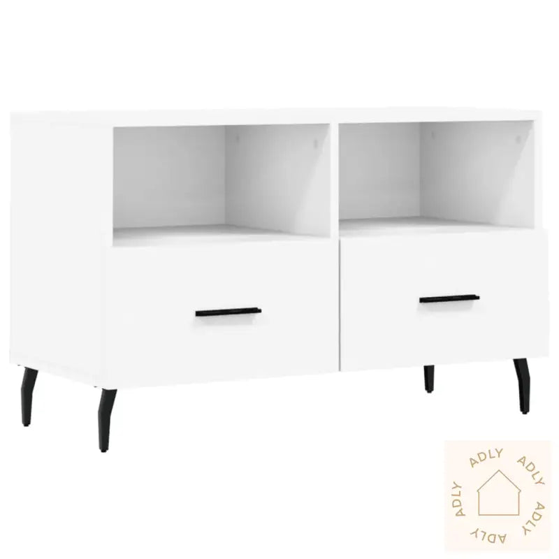 Tv-Benk Hvit 80X36X50 Cm Konstruert Tre