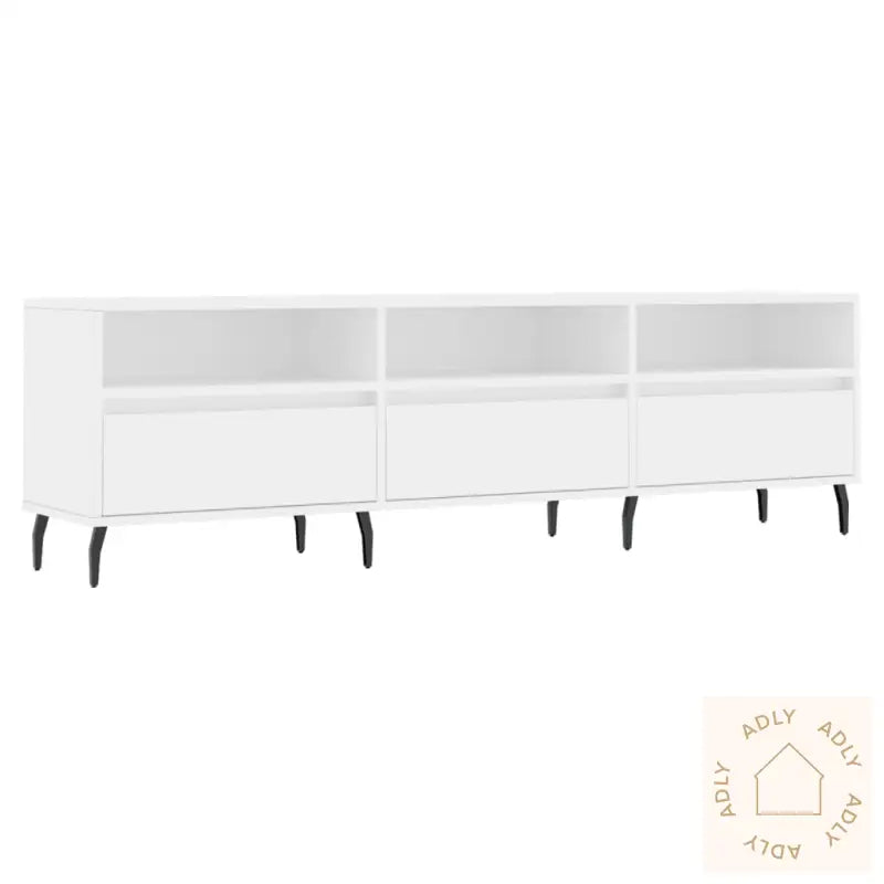 Tv-Benk Hvit 150X30X44,5 Cm Konstruert Tre