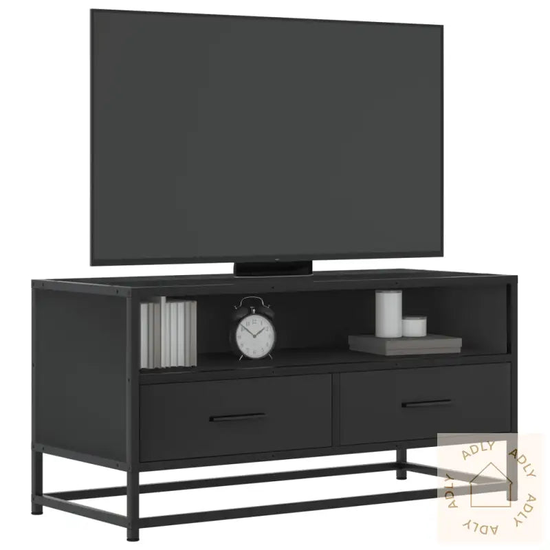 Tv-Benk Svart 80X34,5X40 Cm Konstruert Tre Og Metall