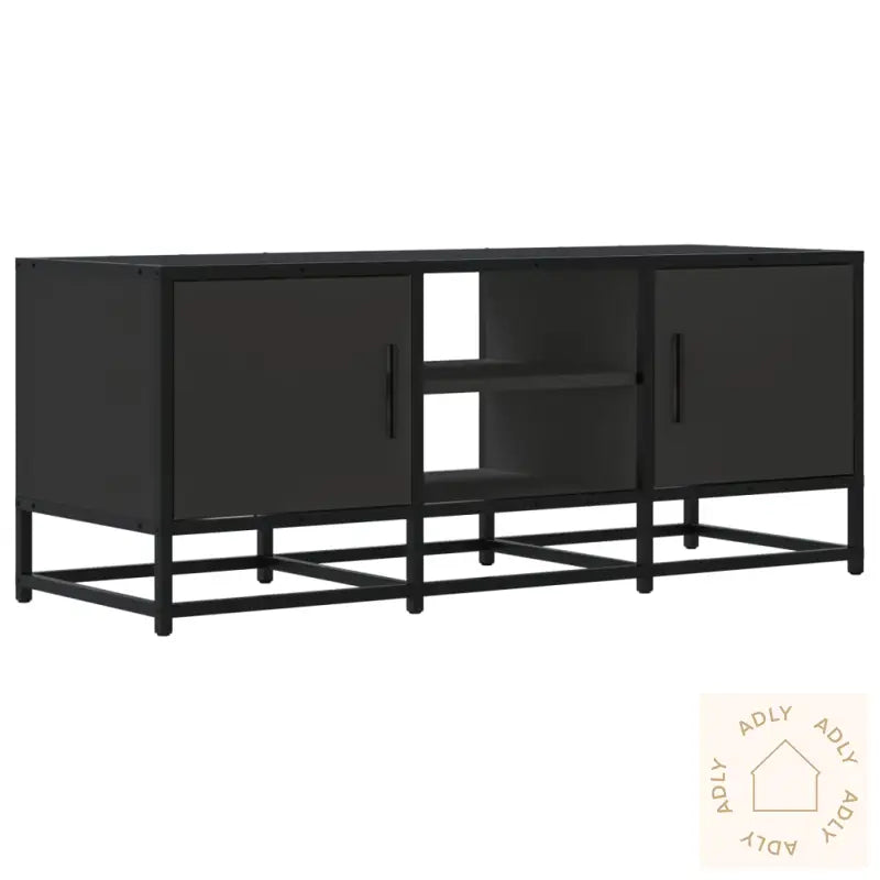Tv-Benk Svart 100X35X41 Cm Konstruert Tre Og Metall