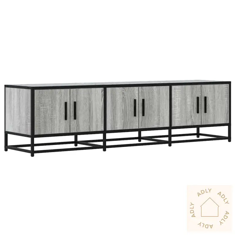 Tv-Benk Grå Sonoma 150X35X41 Cm Konstruert Tre Og Metall