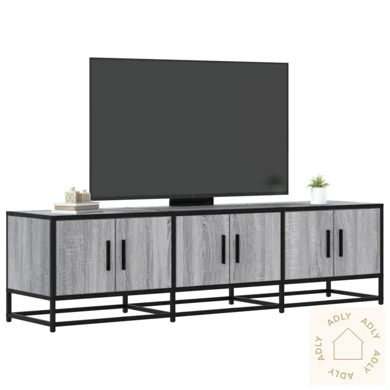 Tv-Benk Grå Sonoma 150X35X41 Cm Konstruert Tre Og Metall