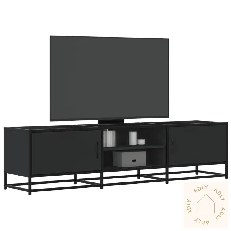 Tv-Benk Svart 160X35X41 Cm Konstruert Tre Og Metall