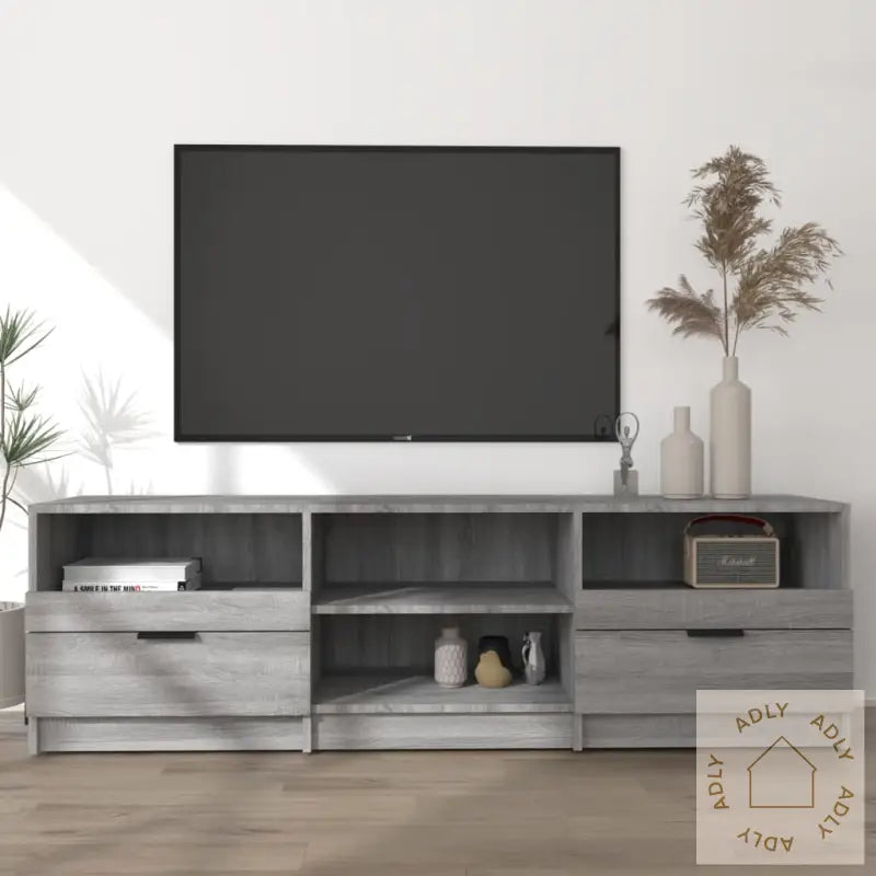 Tv-Benk Grå Sonoma 150X33,5X45 Cm Konstruert Tre