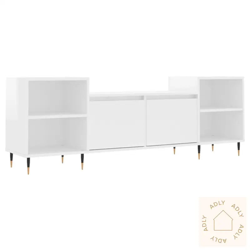 Tv-Benk Høyglans Hvit 160X35X55 Cm Konstruert Tre