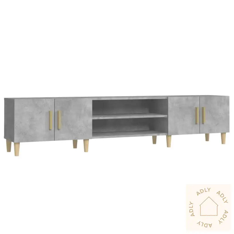 Tv-Benk Betonggrå 180X31,5X40 Cm Konstruert Tre