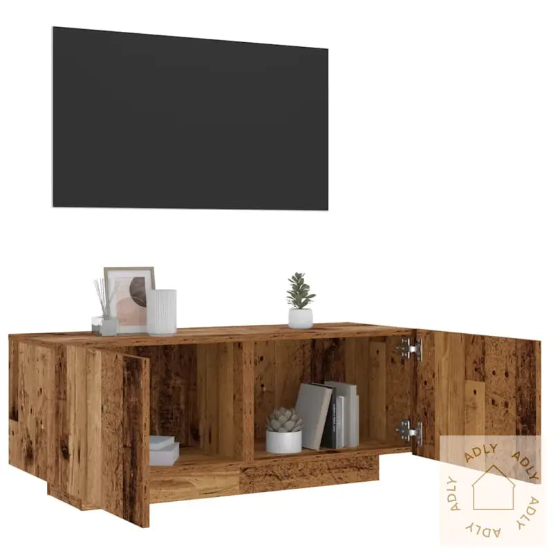 Tv-Benk Gammelt Tre 100X35X40 Cm Konstruert Tre