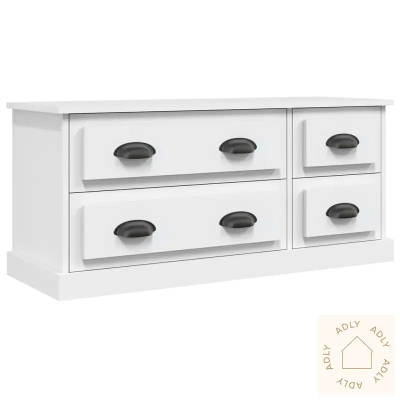 Tv-Benk Hvit 100X35,5X45 Cm Konstruert Tre