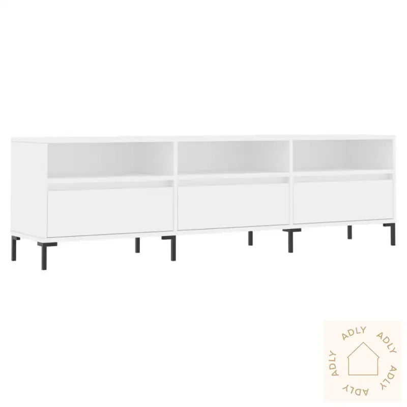 Tv-Benk Hvit 150X30X44,5 Cm Konstruert Tre