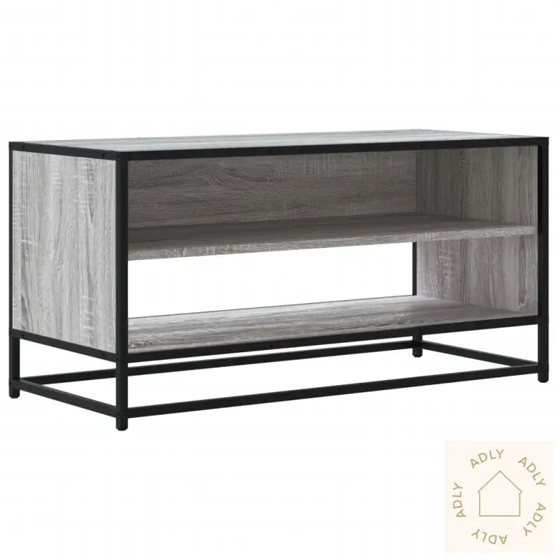 Tv-Benk Grå Sonoma 91X40X46 Cm Konstruert Tre Og Metall