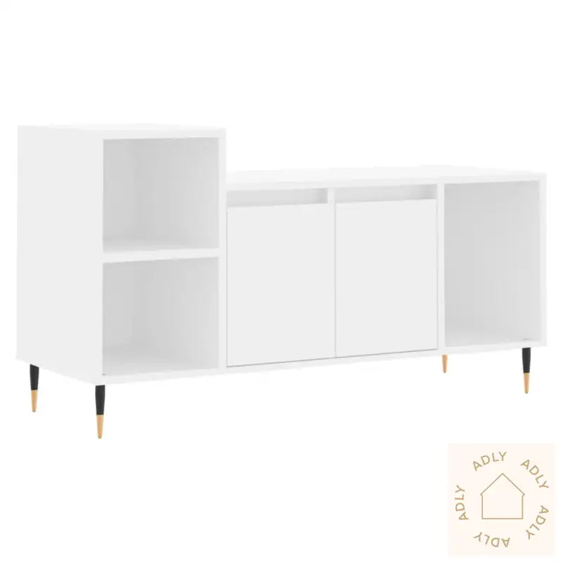 Tv-Benk Hvit 100X35X55 Cm Konstruert Tre