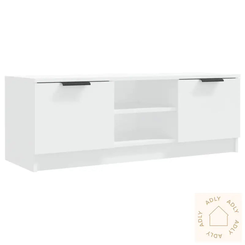 Tv-Benk Hvit 102X35X36,5 Cm Konstruert Tre