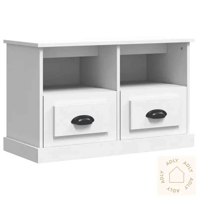 Tv-Benk Hvit 80X35X50 Cm Konstruert Tre