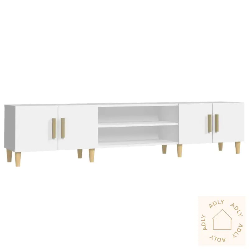 Tv-Benk Hvit 180X31,5X40 Cm Konstruert Tre