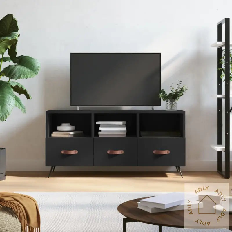 Tv-Benk Svart 102X36X50 Cm Konstruert Tre