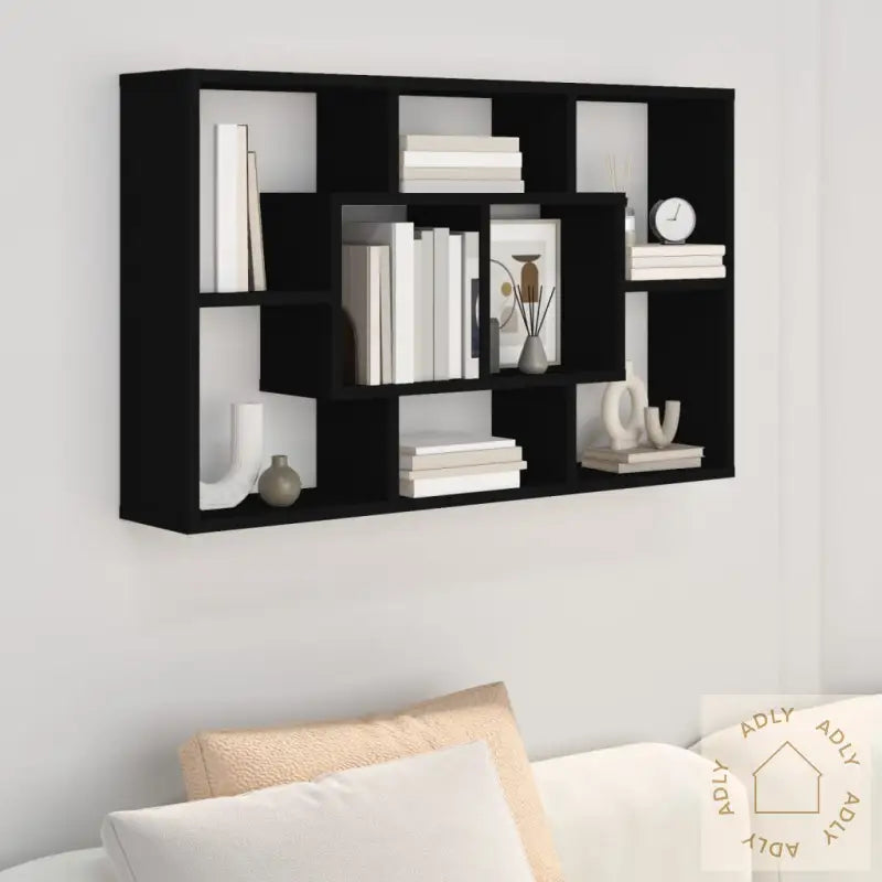Vegghylle Svart 85X16X52,5 Cm Konstruert Tre