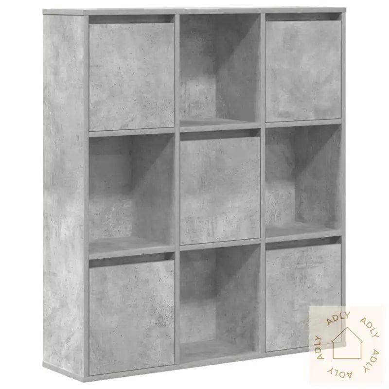 Bokhylle Betonggrå 89X24X101,5 Cm Konstruert Tre