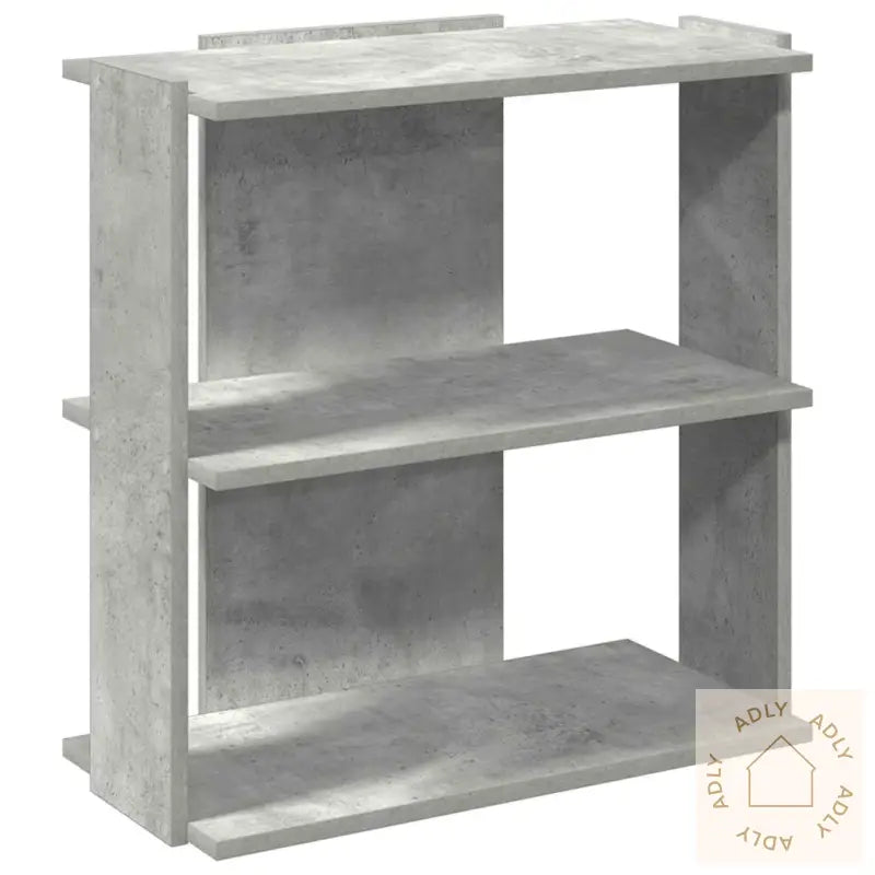 Bokhylle 3 Etasjer Betonggrå 60X30X60 Cm Konstruert Tre