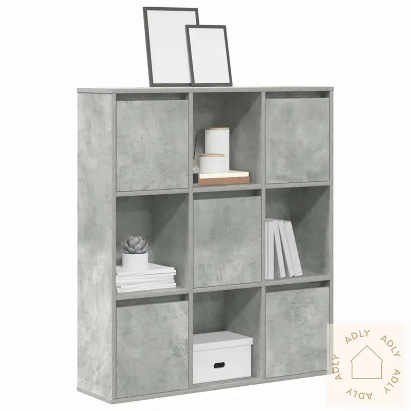 Bokhylle Betonggrå 89X24X101,5 Cm Konstruert Tre