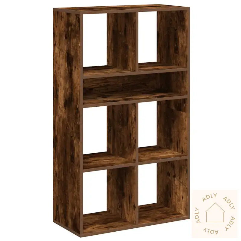 Bokhylle Røkt Eik 66X31X112 Cm Konstruert Tre