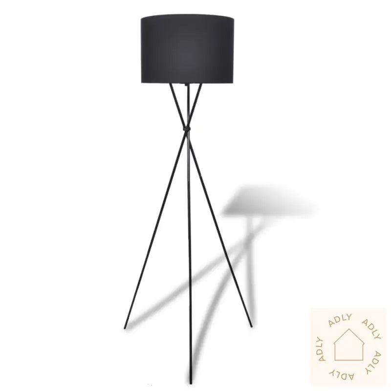 Gulvlampe Med Svart Skjerm