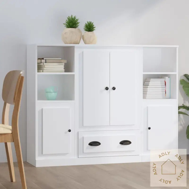 Highboards 3 Stk Hvit Konstruert Tre