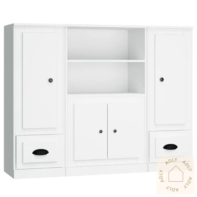 Highboards 3 Stk Hvit Konstruert Tre