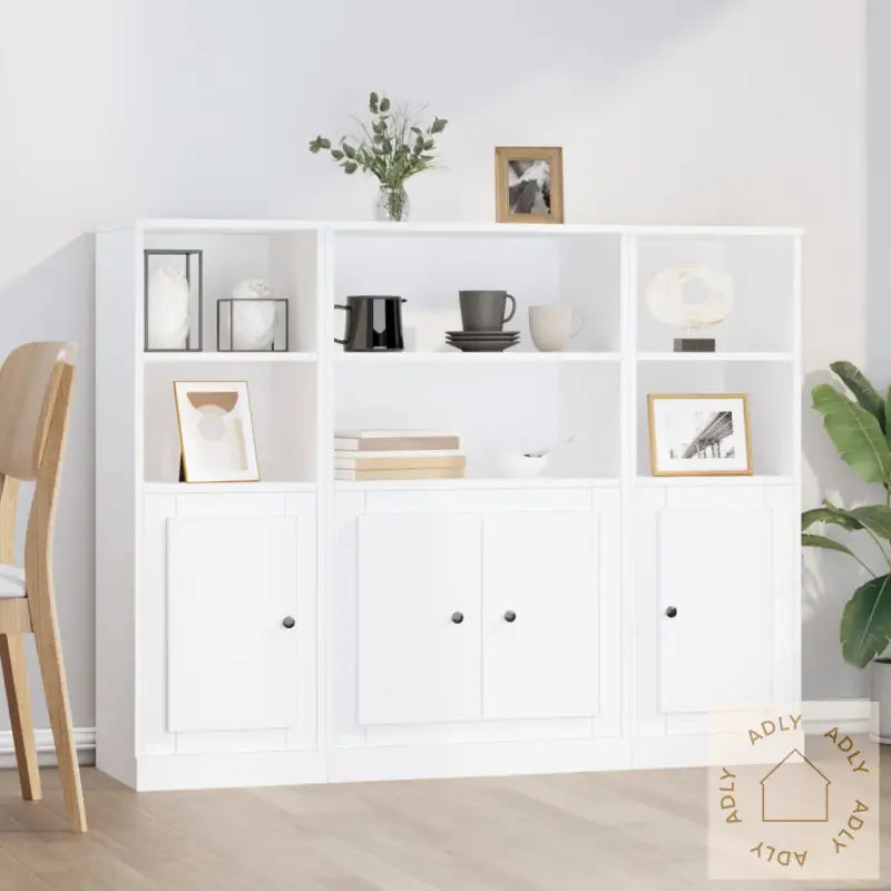 Highboards 3 Stk Hvit Konstruert Tre