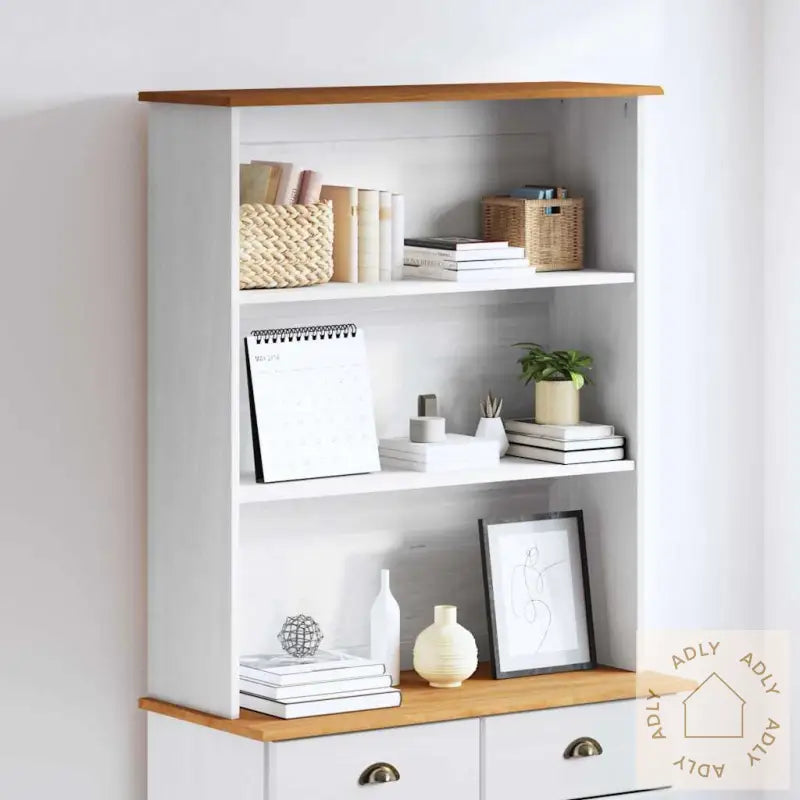 Hutch "Askim" Hvit 91X30X104 Cm Solide Tre Furu