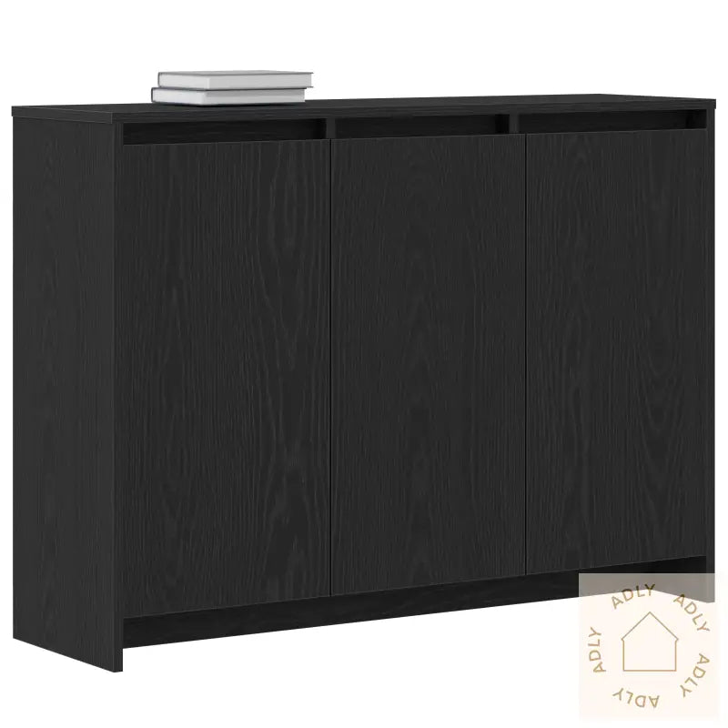 Sideboard I Svart Eik 102X33X75 Cm I Konstruert Tre
