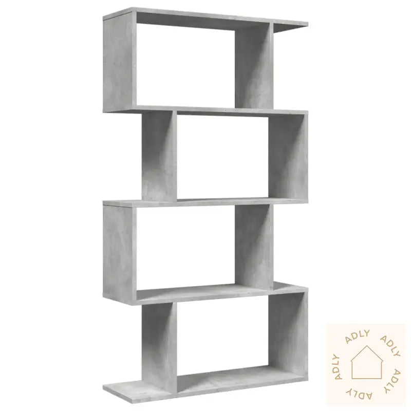 Romdeler Bokhylle 4 Lag Betonggrå 70X24X129 Cm Konstruert Tre