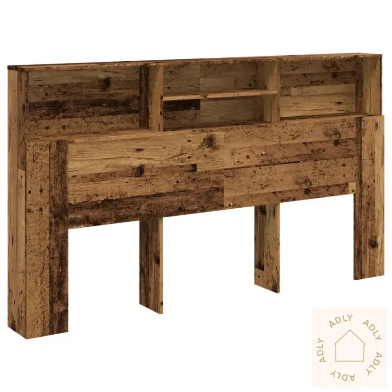 Hodegavl Med Hylle Gammelt Tre 180X19X103,5 Cm Konstruert Tre