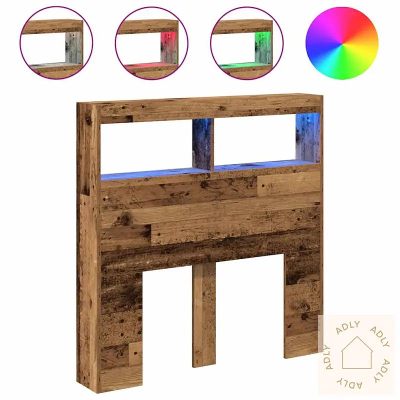 Hodegavl Skap Med Led Gammelt Tre 100X17X102 Cm