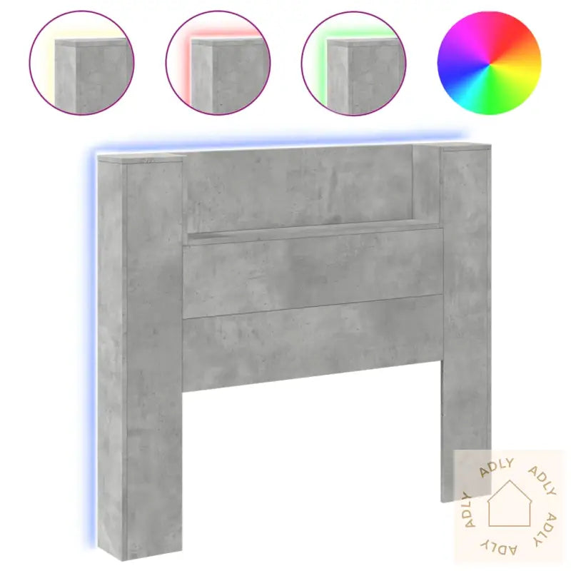 Hodegavl Skap Med Led Betonggrå 120X16,5X103,5 Cm