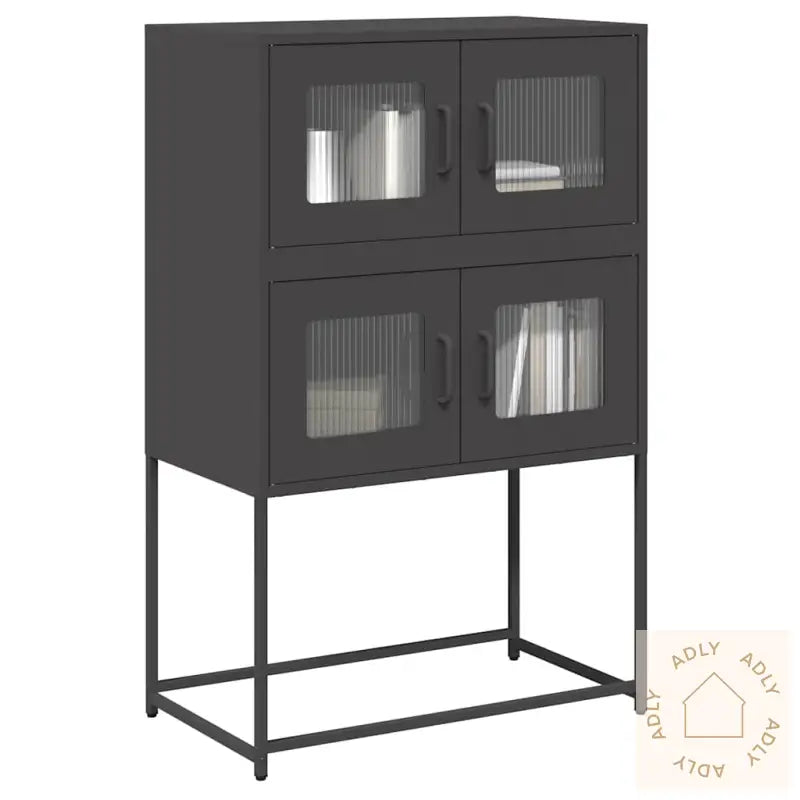 Highboard Sort 68X39X107 Cm Stål