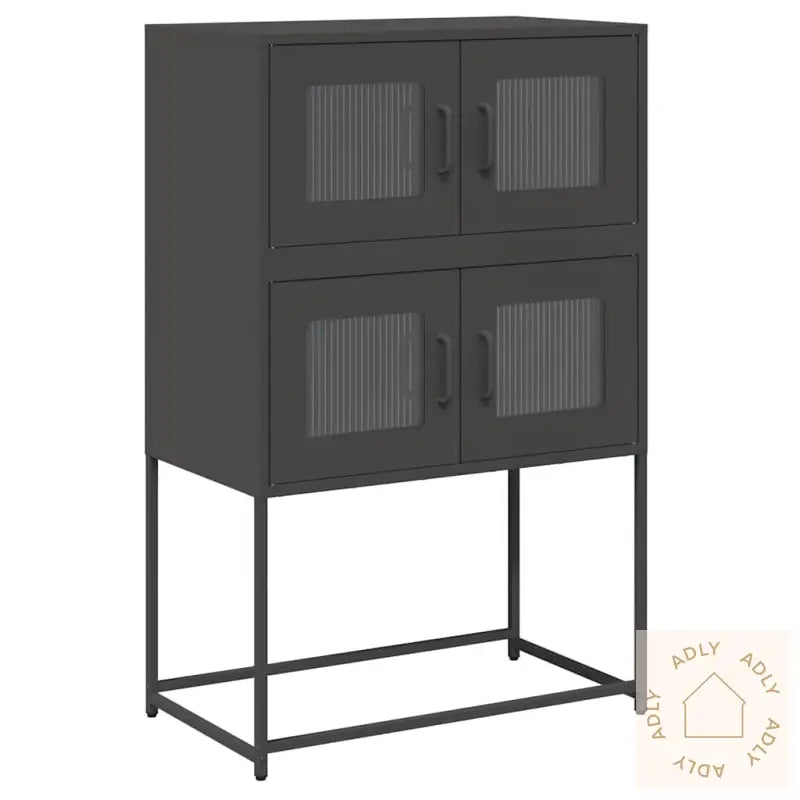 Highboard Sort 68X39X107 Cm Stål